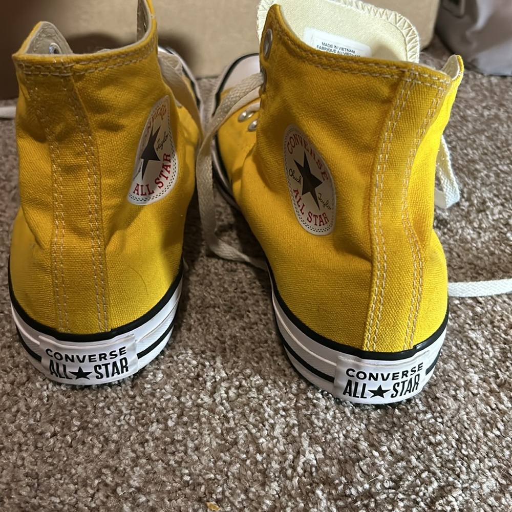Converse Yellow High-Top Sneakers with White Accents - Picture 6 of 7